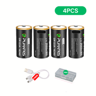 PUANTES 16340/16350 CR123A แบตเตอรี่แบตเตอรี่ลิเธียม USB Type-C แบตเตอรี่ชาร์จ 2 ชิ้น