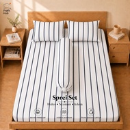 White Striped Bed Sheet Set All Sizes
