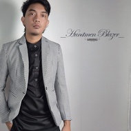 blazer pria blezer pria jas pria abu tartan kotak kotak bahan semiwool slimfit blazer santai casual