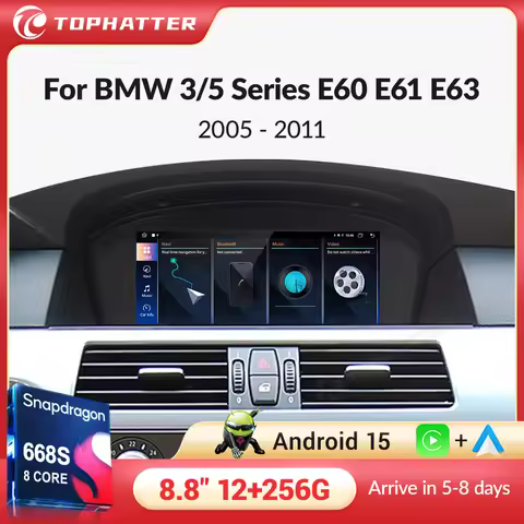 Android 15 Car Multimedia Player For BMW 3 Series E60 E61 E63 E64 5 Series 2005-2011 CCC CIC DSP Car