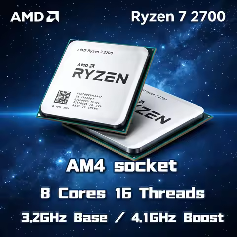 AMD R7 2700 8 Core 16 Thread 3.2GHz 4.1GHz L2 4M L3 16M 65W AM4 Processor Ryzen 7 2700 Tray Gaming 4