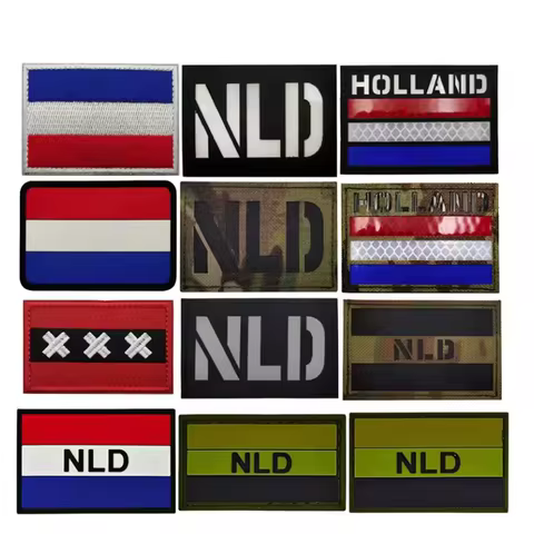 NLD The Netherlands Flag Infrared Reflective IR Patch Holland Emblem Dutch Tactical Armband