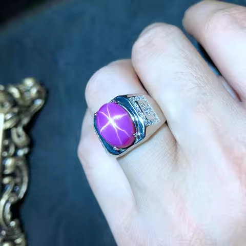 big sale strong power man ring cool pink star ruby gem ring man ring big size shiny gem 925 sterling