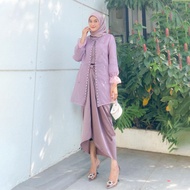 AZKANA BATIK - Modern Plain Oneset Women's Set AMARA ORGANZA Smooth Modern Wedding Outfit Modern Eng