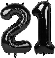 Black 21 Number Balloon