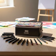 262-Piece Dual-Tipped Markers Set – Alcohol & Water-Based, Washable, Multi-Surface Art Supplies