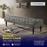 ROYALE 150cm Long Bench / Shoe bench / DIning Bench / Stool / Quality Fabric Stool suitable Cafe Off
