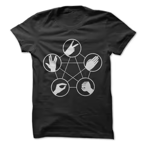 Rock Paper Scissors Lizard Spock - Funny T-Shirt 100% Cotton Big Bang Theory