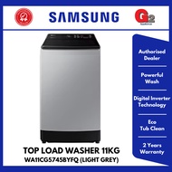 SAMSUNG TOP LOAD WASHING MACHINE [LIGHT GREY] 11KG WA11CG5745BYFQ (READY STOCK)-SAMSUNG WARRANTY MAL