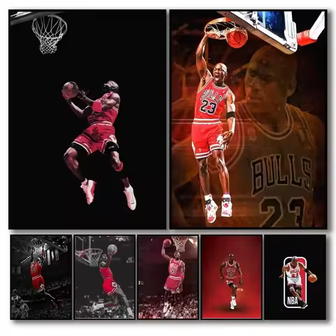 Hot M-Michael Jordan Canvas Painting Poster Art Coffee House Bar Room Hoom Wall Decor