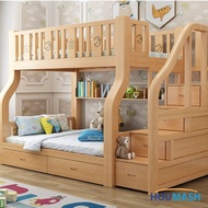 Children Kids Bed Bunk Bed For Kids, Solid Wood Double Decker Bed Multi-functional Kids Bed Frame With Storage