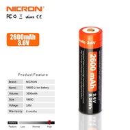 Nicron 18650 High Capacity battery 2600mAh use on N8/B70/B70plus/N8F/B60/H25/B71/N6/B200/F81 NRB-L26