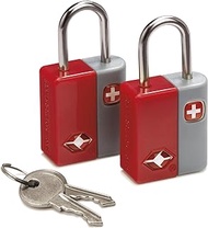 Swiss Gear Travel Sentry Key Locks Set Pof 2, Red, One Size, Tsa-approved Travel Sentry Luggage Locks