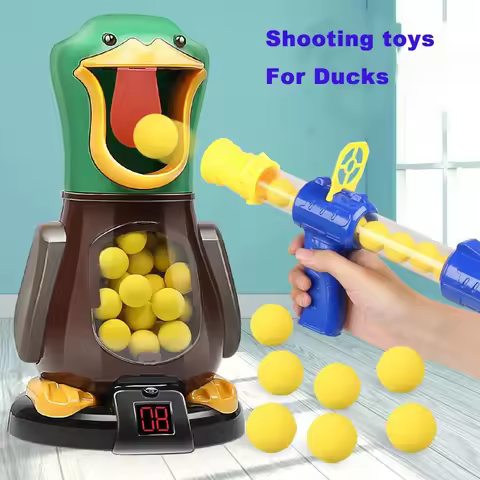 Air-powered ​Hungry Shooting Duck Toys Soft Bullet Ball Shoot Electronic Scoring Battle Duck Sniper 