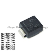 10PCS SM6T36AY SM6T22 15 27 75 30 SM6T18A 6T82 silk-screen printed EVY EK DX EP ER FW EEY FS SMB uni