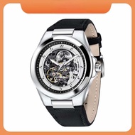 BUZZ Germany BZ-5207 Automatic Skeleton Watch Men | 42mm Stainless Steel Case | Leather Strap | 50M