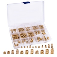 (QBNP) 340PCS 340PCS M2 M2.5 M3 M 4 M 5 M6 Metric Knurled Nuts Assortment Set Threaded Insert Nuts B
