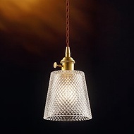 【塵年舊飾】懷舊銅製玻璃吊燈PL-1736附LED 6W燈泡