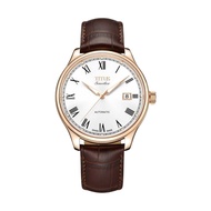 Solvil et Titus Sonvilier Men Swiss Automatic in Silver White Dial & Brown Leather Strap W06-03040-0