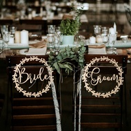 Wedding wooden Bride and Groom Chair Signs,Wedding wooden Props decoration,Party