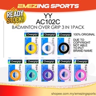 (100% ORIGINAL) YY Super Grap AC102C Badminton Tennis Synthetic Overgrip (3 IN 1 Pack) - Over Grip A