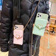 Candy Color Heart Wallet Crossbody Lanyard Soft Silicone Phone Case OPPO RENO 5 PRO 4 PRO 3 PRO Realme 7i C17 7 PRO X7 PRO RENO 4SE R9 R9S R11 R11S PLUS Back Cover