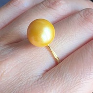 12mm-13mm濃金天然色南洋正圓微瑕海水珍珠戒指🎉顏色濃郁，滑皮靚珠光鏡面🎉物有超值價 HKD $1599性價比特高，適合任何年紀佩戴連禮盒歡迎查詢🔍