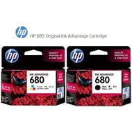HP 680 Ink Cartridge (Original) : F6V27AA Black, F6V26AA Tri Colour for HP Deskjet / Officejet printer