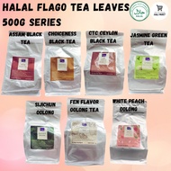 Halal Flago Tea Leaves 500g Assam Black Tea Ctc Ceylon Jasmine Green Tea White Peach Oolong 茶叶 四季春乌龙