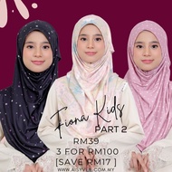 [PART 2] NEW ARRIVAL RAYA KOLEKSI 2025 TUDUNG SARUNG BUDAK INSTANT SHAWL FIONA KIDS MATERIAL COTTON 