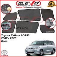 ELEVO Toyota Estima ACR50 2007 to 2020 Magnetic Custom Fit Sunshade Shade Protection 6pcs