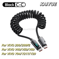 KAIYUE Type C to Type C Spring Telescopic Cable  Type C Car 6A Fast Charging cord for Vivo 200 200FE
