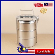 Food Carrier Steel 3 Tier Lunch Box Bento Picnic Mangkuk Tingkat 3 Tingkat Bekal Bekas Makanan Besi 