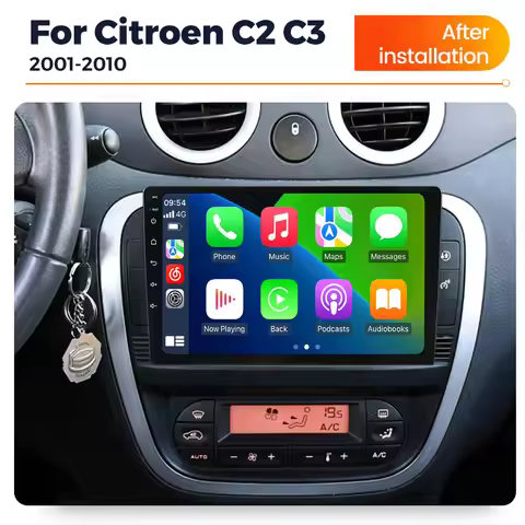 Android 14 Car Radio for Citroen C2 C3 2001-2010 Wirelessly Carplay Android Auto Multimedia Player W