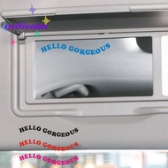 [utilizojmS] Car Mirror Sticker Hello Gorgeous Text Design Cute Vinyl Decals Auto Decoration Accessories Waterproof Car Vanity Mirror Sticker new