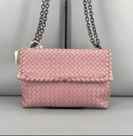 (BV) Bottega Veneta Intrecciato Olimpia Medium Shoulder Bag, Pink
