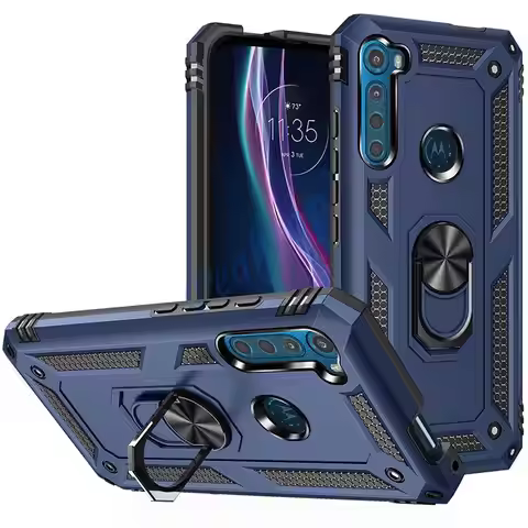 Armor shockproof silicone Metal Ring Case for MOTO G Fast G 5G E7 G9 Plus Play One Fusion G8 Power L