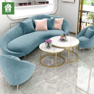 Curved Fabric Sofa Clothing Store Beauty Salon Small Sofa Small Apartment Sofa