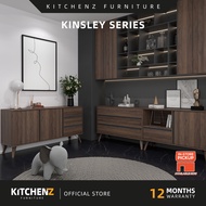 KitchenZ Kinsley Series Wooden Leg Living Room TV Cabinet Display Cabinet Chest Drawer Side Table Al