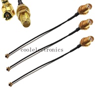 2pcs Black 1.13 SMA Female Jack to IPX u.fl Connector RF Pigtail Cable 1.13mm 5/10/15/20/30cm