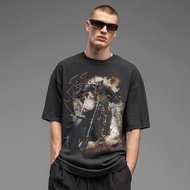 Hakii เสื้อยืดสีดำเฟด สไตล์วินเทจ คอกลม ทรงโอเวอร์ไซต์ Oversized T-Shirt Heavy Cotton 100% – Faded B