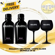 Bulldog London Dry Gin 750ml (Bundle of 2) + FREE 2 Copa Glasses