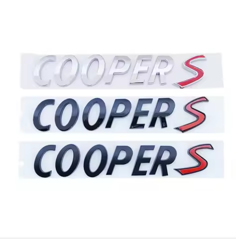 3D ABS Black Chrome Car Letters Rear Trunk Logo Mini Cooper S Emblem Badge Sticker For Mini Cooper S