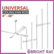 Global Pro Universal Ceiling Fan Rod Downrod 8,12",18",20",24",30",36",42",48", Suitable For KDK ,Panasonic &amp; ETC