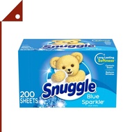 Snuggle : SGLBSP-200* แผ่นอบผ้า แผ่นหอมปรับผ้านุ่ม Fabric Softener Dryer Sheets, Blue Sparkle, 200 Count
