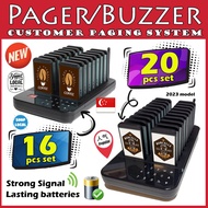 Premium 16pcs or 20pcs Pager Buzzer set Paging System Hawker Centre Wireless F&B Food Buzzer Queue M