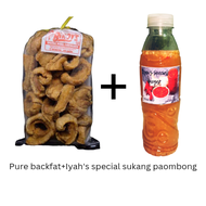 Bikoys Backfat Chicharon(Purong laman,Bagnet)+1 bottle spicy pure sukang paombong timplado