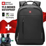 SWISS Men Laptop Backpack 17 Inch Fashion Business Backpack School Waterproof USB Large Capacity Bag Mochilas Back Pack