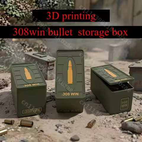 3D Printing 308WIN Bullet Storage Box Desktop Collection Gift，just An Empty Box
