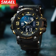 SMAEL Sport Digital Watch for Men Multifunctional Waterproof Electronic Watch Dual Display Student W